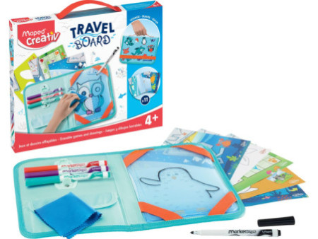 Maped Creativ Kit de dessin voyage TRAVEL BOARD, 19 pièces