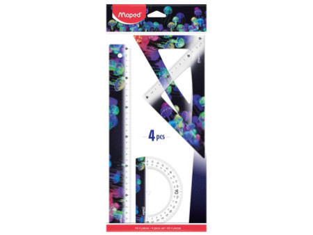 Maped Kit de géometrie DEEPSEA PARADISE, 4 pièces