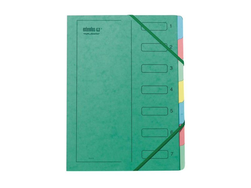 extendos Trieur à élastique série 223, 7 compatiments, vert