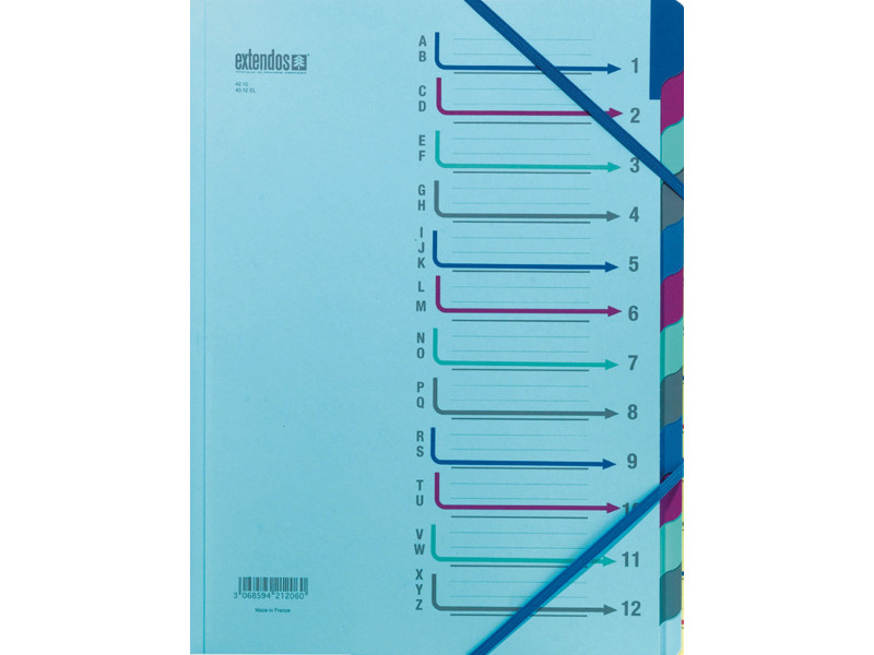 extendos Trieur à élastique série 43, 12 compartiments