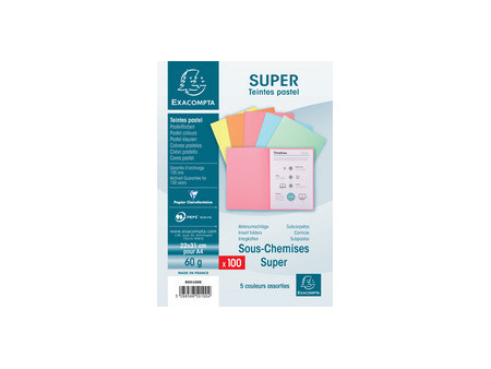 EXACOMPTA Sous-chemises SUPER 60, A4, 60 g/m2, rose