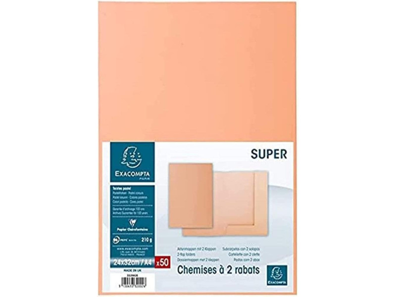 EXACOMPTA Chemises SUPER 250, A4, avec 2 rabats, bulle