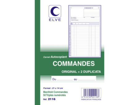 ELVE Manifold 'Commandes', 210 x 140 mm, tripli