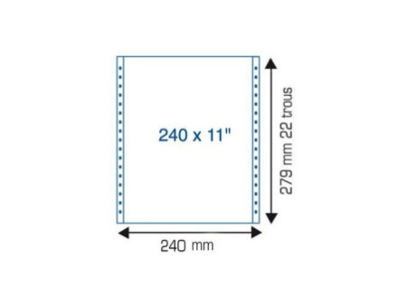 ELVE Papier listing, en continu 240 mm x 11' (27,94 cm)
