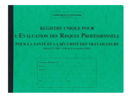 ELVE Registre 'Evaluation des risques professionnels'