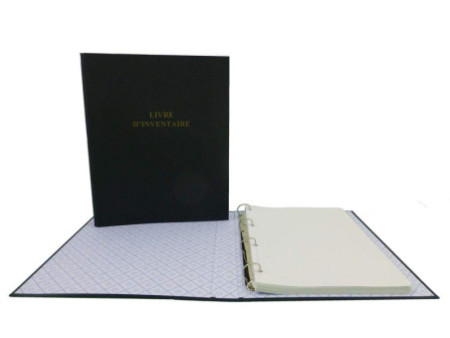 ELVE Classeur 'Livre d'inventaire', 4 anneaux, en PVC noir