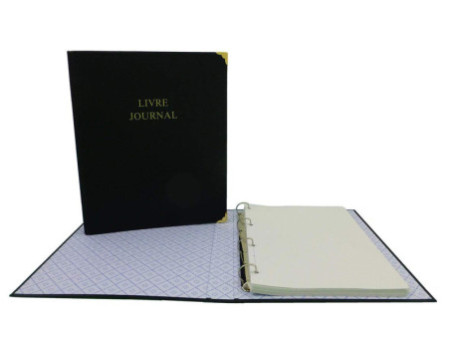 ELVE Classeur 'Livre journal', 4 anneaux, en PVC noir