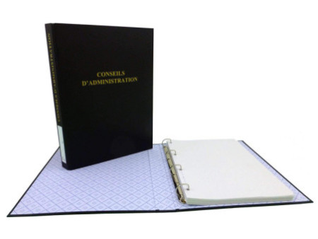 ELVE Classeur 'Conseil d'administration' 4 anneaux, PVC noir