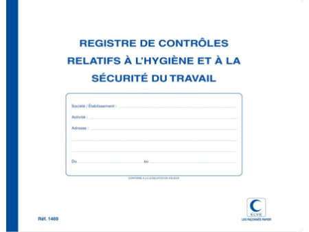 ELVE Registre 'Contrôles relatifs à l'hygiène & la sécurité'