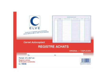 ELVE Manifold 'Achats: auto-entrepreneurs', 40 feuillets