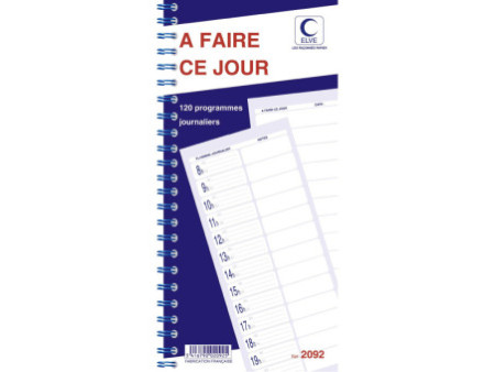 ELVE Bloc spiralé '120 programmes - A faire ce jour'