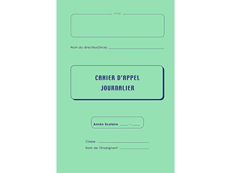 ELVE Registre d'appel journalier, piqûre 28 pages, 40 élèves