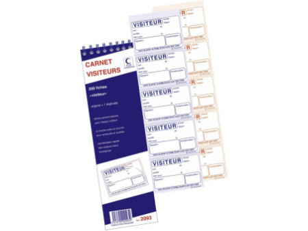 ELVE Bloc spiralé 'Carnet Visiteurs', 200 fiches, dupli