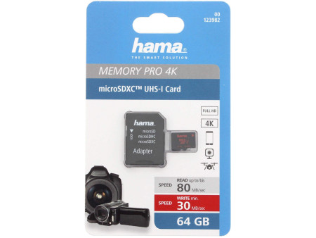 hama Carte mémoire Micro SecureDigital XC, classe 3, 64 GB