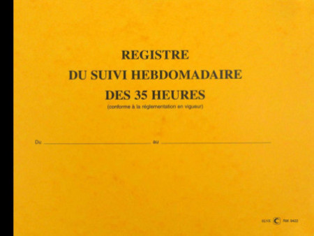 ELVE Registre du suivi hebdomadaire des 35 heures