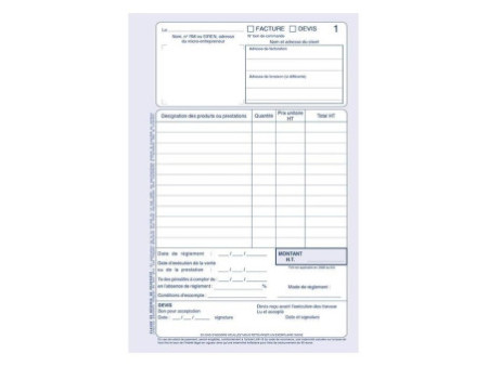ELVE Manifold Factures / Devis, 50 feuillets, A5, dupli