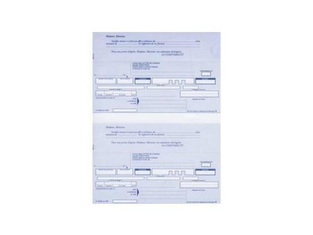 ELVE Ramette de traites normalisées, 2 par feuille