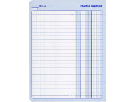 ELVE Cahier piqué 'Recettes - Dépenses', 220 x 170 mm