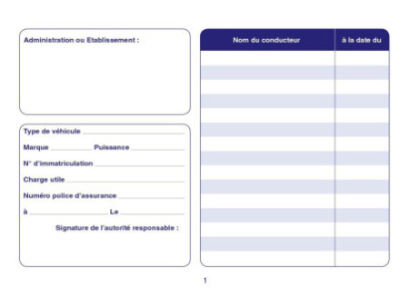 ELVE Carnet de bord pour véhicules de service, 150 x 215 mm