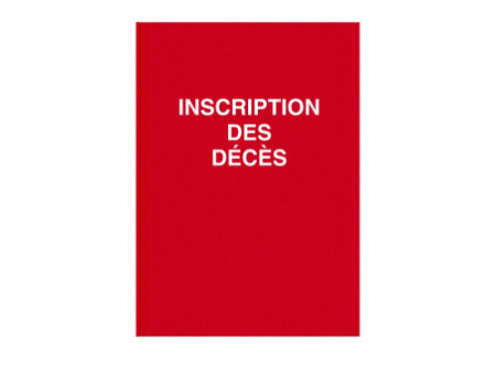 ELVE Registre 'Inscription des décès', 320 x 250 mm