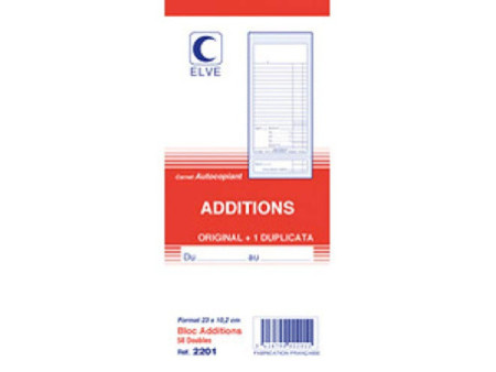 ELVE Manifold 'Additions', 235 x 102 mm, dupli, sans numéro