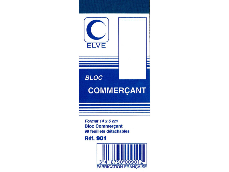 ELVE Bloc commerçant, 60 x 140 mm, 100 feuillets