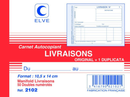 ELVE Manifold 'Livraisons', 105 x 140 mm, dupli