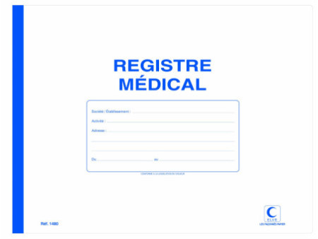 ELVE Cahier piqué 'Registre médical', 60 pages