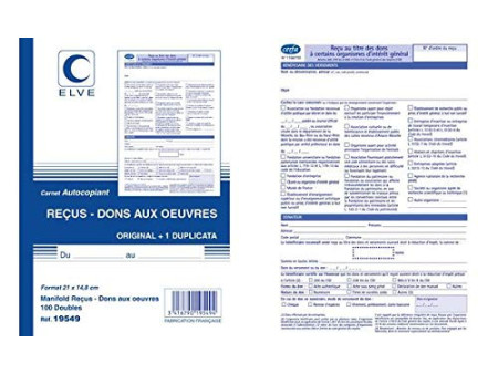 ELVE Manifold 'Carnets de recus - dons aux oeuvres', A4
