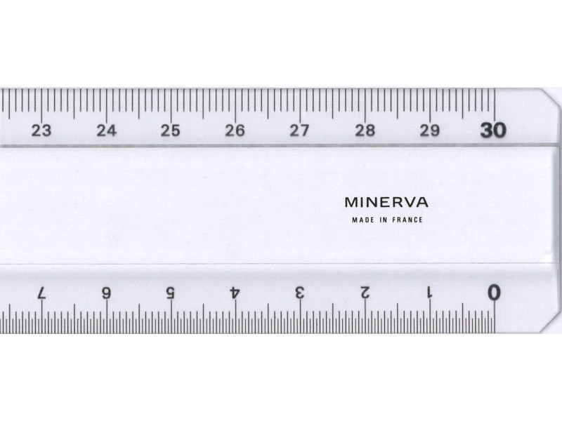 MINERVA Règle plate 2 biseaux, 200 mm