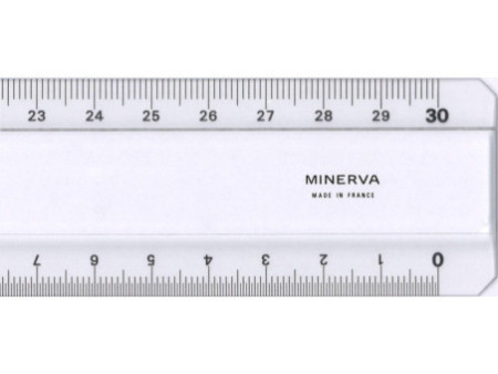 MINERVA Règle plate 2 biseaux, 300 mm