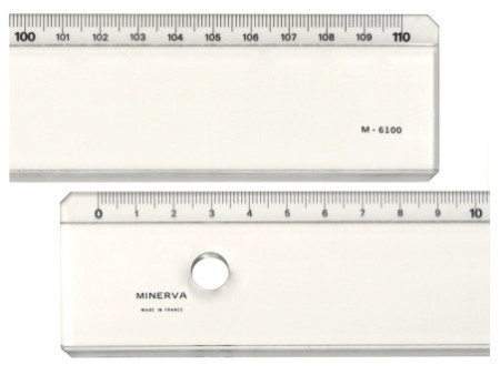MINERVA Règle plate biseau anti-tache, 1.100 mm