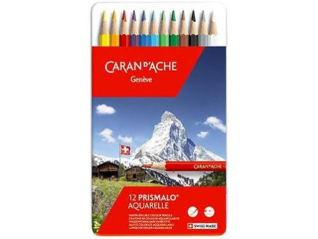 CARAN D'ACHE Crayon de couleur PRISMALO Aquarelle, 12 pièces