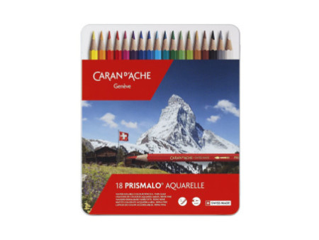 CARAN D'ACHE Crayon de couleur PRISMALO Aquarelle, 18 pièces