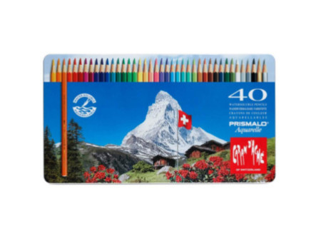 CARAN D'ACHE Crayon de couleur PRISMALO Aquarelle, 40 pièces