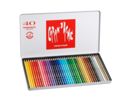 CARAN D'ACHE Crayon de couleur PRISMALO Aquarelle, 40 pièces