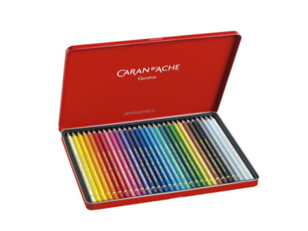 CARAN D'ACHE Crayons de couleur PABLO, étui métal de 30