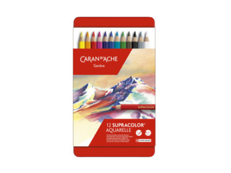 CARAN D'ACHE Crayons de couleur SUPRACOLOR, étui métal de 12