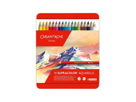 CARAN D'ACHE Crayons de couleur SUPRACOLOR, étui métal de 18