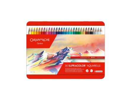 CARAN D'ACHE Crayons de couleur SUPRACOLOR, étui métal de 30