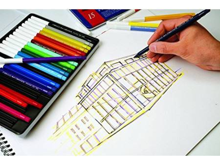 CARAN D'ACHE Feutre FIBRALO, boîte métal de 10