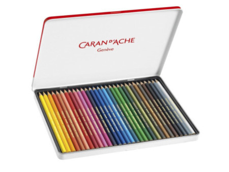 CARAN D'ACHE Crayons de couleur SWISSCOLOR, étui métal de 30