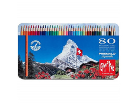 CARAN D'ACHE Crayon de couleur PRISMALO Aquarelle, 80 pièces