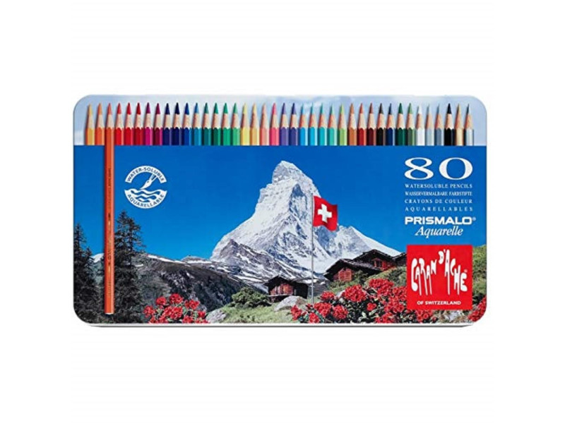 CARAN D'ACHE Crayon de couleur PRISMALO Aquarelle, 80 pièces