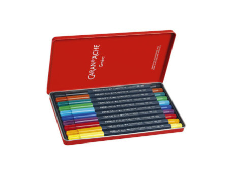 CARAN D'ACHE Feutre FIBRALO Brush, étui métal de 10