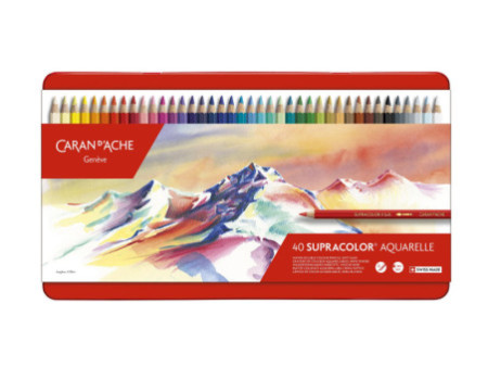 CARAN D'ACHE Crayons de couleur SUPRACOLOR, étui métal de 40