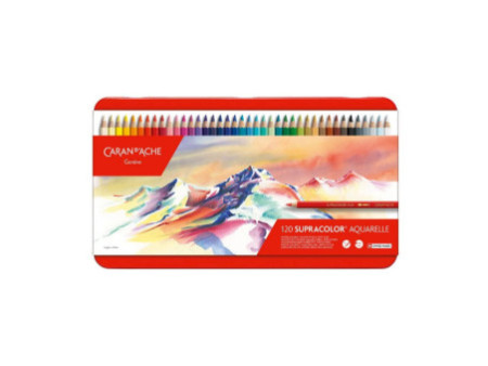 CARAN D'ACHE Crayons de couleur SUPRACOLOR,étui métal de 120