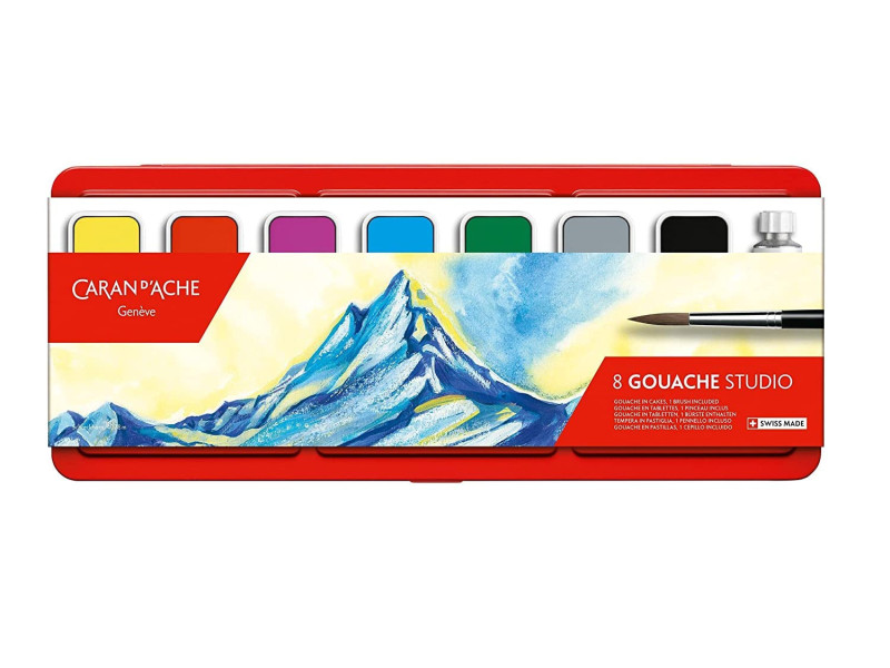 CARAN D'ACHE Gouache GOUACHE STUDIO, en tablettes, étui de 8