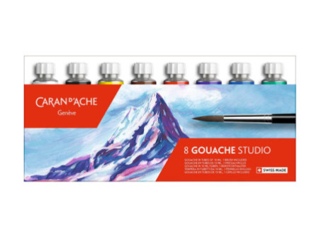 CARAN D'ACHE Gouache GOUACHE STUDIO, en tubes, étui de 8