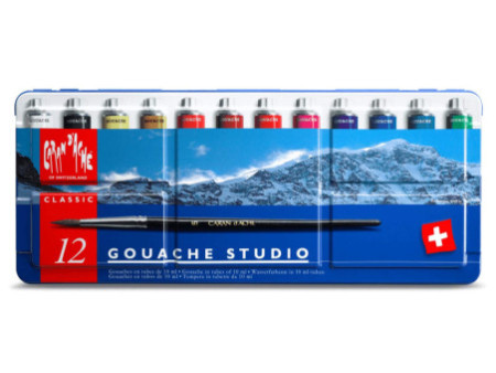 CARAN D'ACHE Gouache GOUACHE STUDIO, en tubes, étui de 12